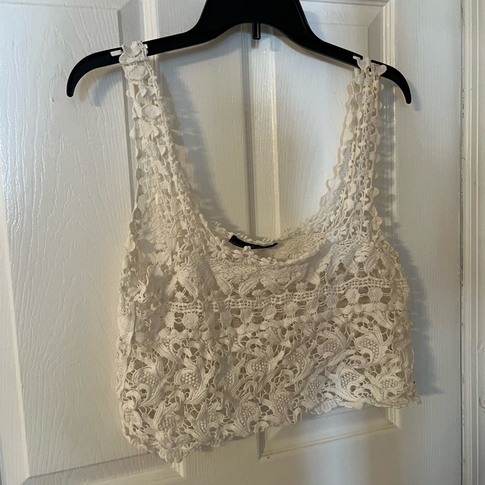 Elegant Lace Cream Tank Top